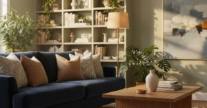 Aranżacja wnętrz tworząca relaksujący nastrój: Twój azyl spokoju.