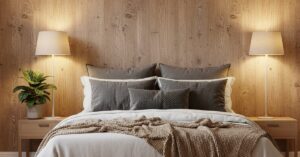 Tapeta imitująca drewno w sypialni: Przytulny klimat natury